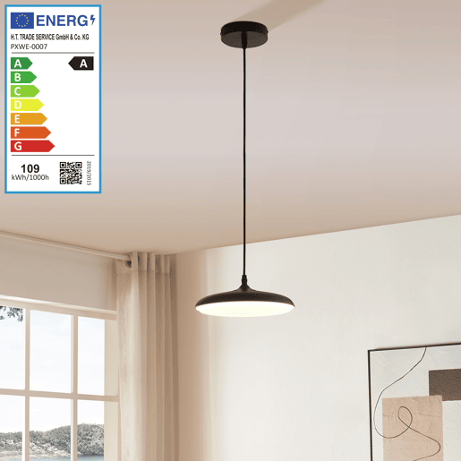 Candeeiro suspenso Oupilu com LEDs integrados em metal 120x25x25 cm pretobranco lux.pro