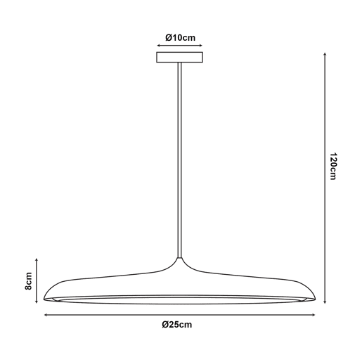 Candeeiro suspenso Oupilu com LEDs integrados em metal 120x25x25 cm pretobranco lux.pro