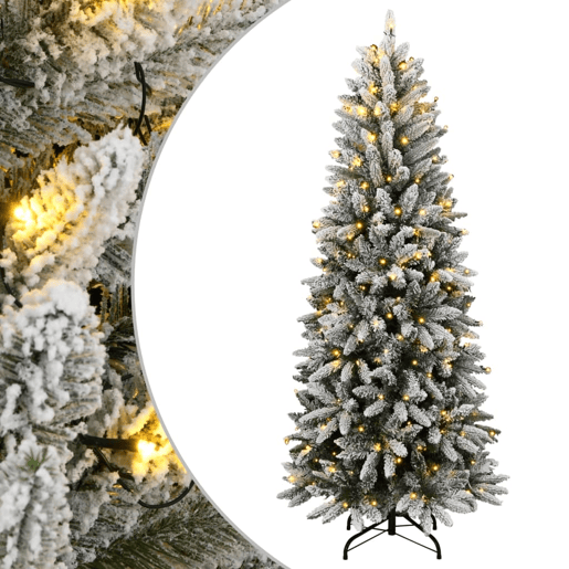 Árvore Natal - Pinheiro de Natal artificial c 300 luzes LED e flocos de neve 210cm