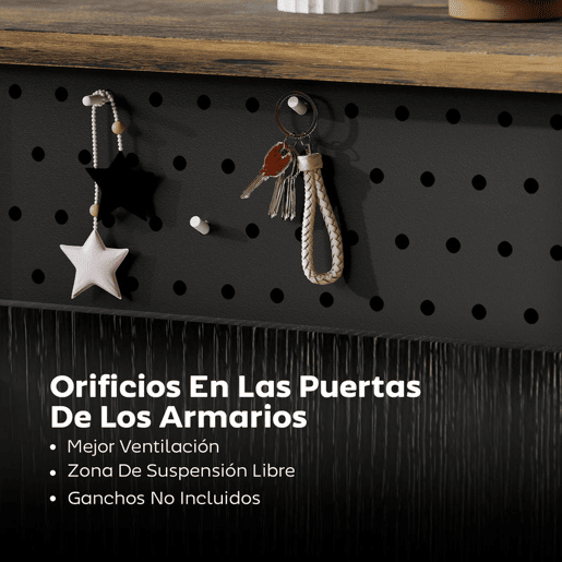 HOMCOM Aparador com 2 Portas e Prateleira Suspensa, Aparador para Sala 100x40x80 cm, com Gaveta, Compartimentos Abertos, Prateleiras Ajustáveis, para Cozinha, Entrada, Escritório, Preto