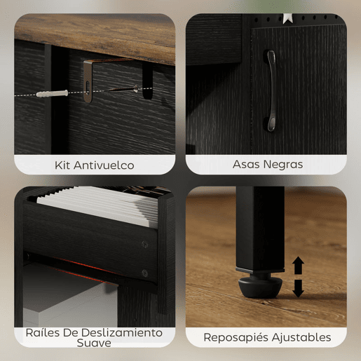 HOMCOM Aparador com 2 Portas e Prateleira Suspensa, Aparador para Sala 100x40x80 cm, com Gaveta, Compartimentos Abertos, Prateleiras Ajustáveis, para Cozinha, Entrada, Escritório, Preto