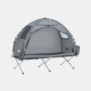 SoBuy Cama de campismo Tenda de campismo exterior com gancho para candeeiro e bolsos para sapatos Tenda 3 em 1 para 1 pessoa Prática 193x86x160 cm OGS32-II-HG