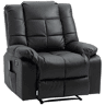 HOMCOM Poltrona de Massagem Poltrona Relax Reclinável com 8 Pontos de Massagem Controlo Remoto Estofada em PU Apoio para Pés Bolso Lateral Poltrona para Sala de Estar Quarto 94x99x99 cm Preto