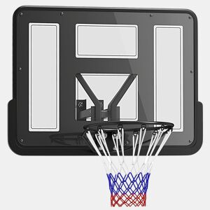 SPORTNOW Tabela de Basquetebol de Parede Painel de Basquetebol para Interior e Exterior com Painel Inquebrável de 110x75 cm e Rede Resistente a Rasgos para Adultos e Crianças Preto