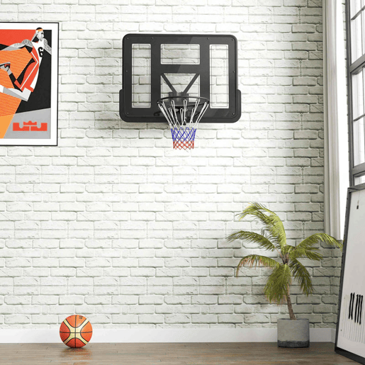 SPORTNOW Tabela de Basquetebol de Parede Painel de Basquetebol para Interior e Exterior com Painel Inquebrável de 110x75 cm e Rede Resistente a Rasgos para Adultos e Crianças Preto SPORTNOW Tabela de Basquetebol de Parede Painel de Basquetebol para Interior e Exterior com Painel Inquebrável de 110x75 cm e Rede Resistente a Rasgos para Adultos e Crianças Preto