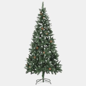 Árvore de Natal artificial com pinhas pré-iluminada 210 cm