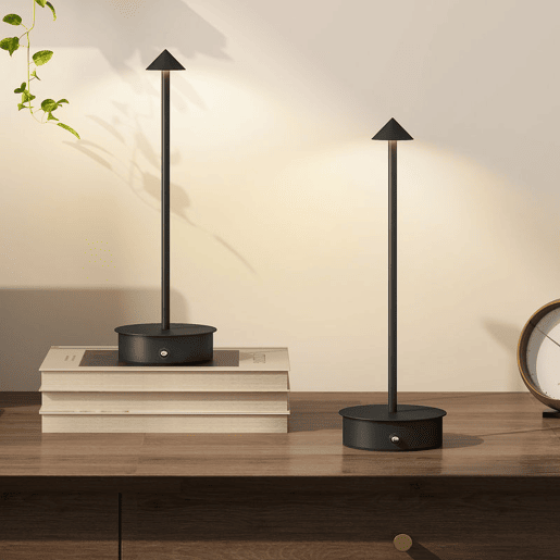 HOMCOM Conjunto de 2 Candeeiros de Mesa Recarregáveis por USB Reguláveis com Controlo Táctil 3000K4500K6500K Luz LED Incluída para Quarto Sala ou Escritório Ø10x30 cm Preto