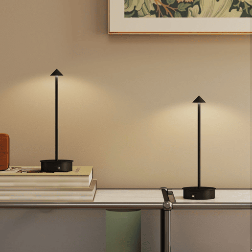 HOMCOM Conjunto de 2 Candeeiros de Mesa Recarregáveis por USB Reguláveis com Controlo Táctil 3000K4500K6500K Luz LED Incluída para Quarto Sala ou Escritório Ø10x30 cm Preto