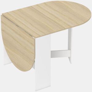 HOMCOM Mesa de Cozinha Dobrável Mesa de Jantar Dobrável Ovalada com Laterais Abatíveis Estilo Moderno 163x80x75 cm Madeira