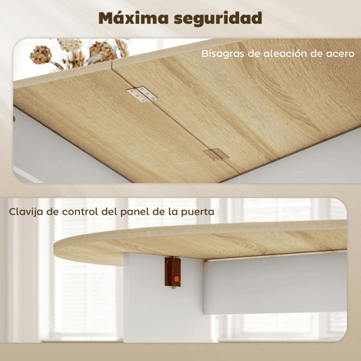HOMCOM Mesa de Cozinha Dobrável Mesa de Jantar Dobrável Ovalada com Laterais Abatíveis Estilo Moderno 163x80x75 cm Madeira