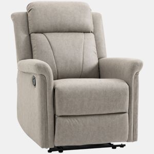 HOMCOM Poltrona Relax Reclinável Manual Poltrona Relax em Tecido com Apoios de Braço Apoio para os Pés Encosto Alto Almofadada Poltrona Reclinável até 135º para Sala Quarto, Escritório 78x96x102 cm Cinza