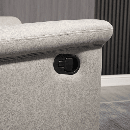 HOMCOM Poltrona Relax Reclinável Manual Poltrona Relax em Tecido com Apoios de Braço Apoio para os Pés Encosto Alto Almofadada Poltrona Reclinável até 135º para Sala Quarto, Escritório 78x96x102 cm Cinza