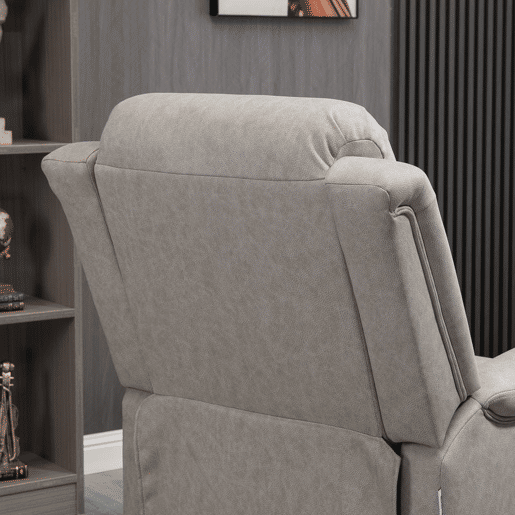 HOMCOM Poltrona Relax Reclinável Manual Poltrona Relax em Tecido com Apoios de Braço Apoio para os Pés Encosto Alto Almofadada Poltrona Reclinável até 135º para Sala Quarto, Escritório 78x96x102 cm Cinza