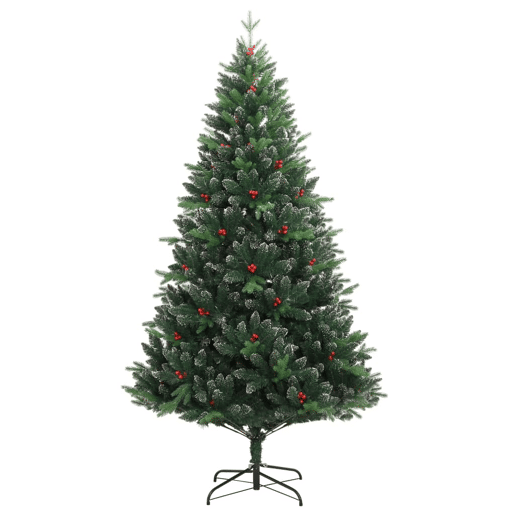 Árvore de Natal - Pinheiro de Natal artificial articulada c bagas vermelhas 150 cm