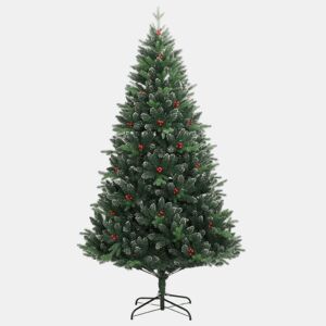 Árvore de Natal - Pinheiro de Natal artificial articulada c bagas vermelhas 150 cm