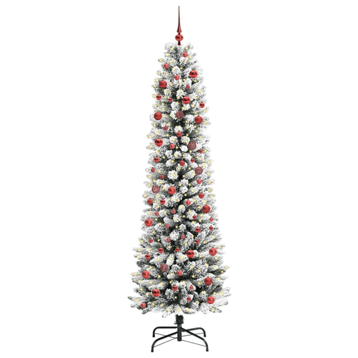 Árvore de Natal - Pinheiro de Natal Artificial com 300 LEDs Verde e branco 210 cm