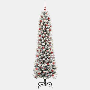 Árvore de Natal - Pinheiro de Natal Artificial com 300 LEDs Verde e branco 210 cm