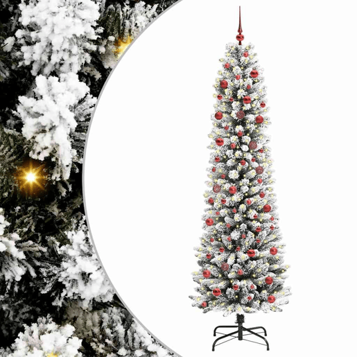 Árvore de Natal - Pinheiro de Natal Artificial com 300 LEDs Verde e branco 210 cm