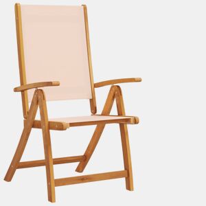 Cadeiras de jardim - Cadeiras de exterior dobráveis 8 pcs acácia maciça e textilene