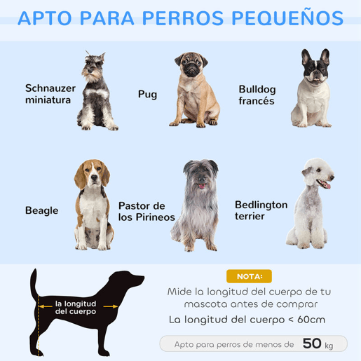 PawHut Sofá para Cães Pequenos Cama Elevada para Cães com Pés de Madeira Almofada Removível e Capa Lavável Carga 10 kg 86x55x33 cm Azul