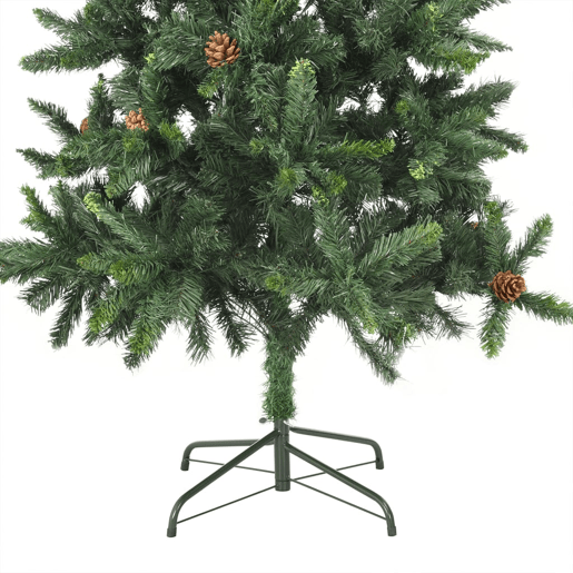 Árvore de Natal pré-iluminada com pinhas 180 cm verde