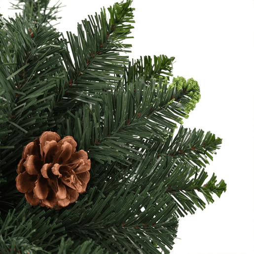 Árvore de Natal pré-iluminada com pinhas 180 cm verde