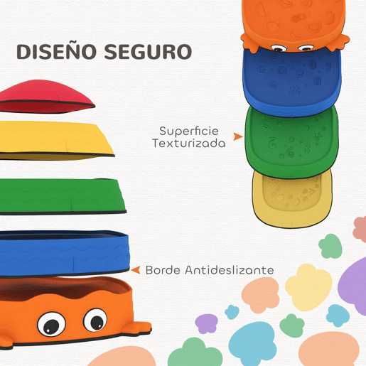 AIYAPLAY Conjunto de Pedras de Equilíbrio Empilháveis para Crianças de 5 Peças Jogo de Equilíbrio para Crianças acima dos 2 Anos Forma de Rã Antiderrapantes para Interior e Exterior Multicolor