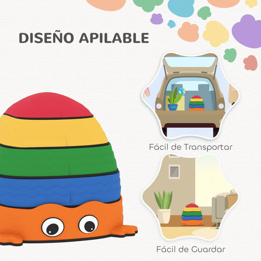 AIYAPLAY Conjunto de Pedras de Equilíbrio Empilháveis para Crianças de 5 Peças Jogo de Equilíbrio para Crianças acima dos 2 Anos Forma de Rã Antiderrapantes para Interior e Exterior Multicolor