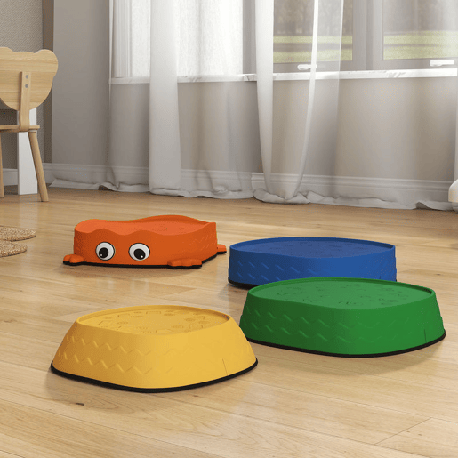 AIYAPLAY Conjunto de Pedras de Equilíbrio Empilháveis para Crianças de 5 Peças Jogo de Equilíbrio para Crianças acima dos 2 Anos Forma de Rã Antiderrapantes para Interior e Exterior Multicolor