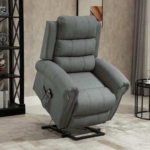 HOMCOM Poltrona Relax Reclinável Elétrica Levanta Pessoas com Massagem Vibratória e Aquecimento Poltrona Elevatória com Controlo Remoto Apoio para Pés Estofada em PU Bolsos Laterais 98x96x105 cm Cinza HOMCOM Poltrona Relax Reclinável Elétrica Levanta Pessoas com Massagem Vibratória e Aquecimento Poltrona Elevatória com Controlo Remoto Apoio para Pés Estofada em PU Bolsos Laterais 98x96x105 cm Cinza