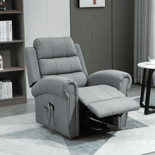 HOMCOM Poltrona Relax Reclinável Elétrica Levanta Pessoas com Massagem Vibratória e Aquecimento Poltrona Elevatória com Controlo Remoto Apoio para Pés Estofada em PU Bolsos Laterais 98x96x105 cm Cinza HOMCOM Poltrona Relax Reclinável Elétrica Levanta Pessoas com Massagem Vibratória e Aquecimento Poltrona Elevatória com Controlo Remoto Apoio para Pés Estofada em PU Bolsos Laterais 98x96x105 cm Cinza