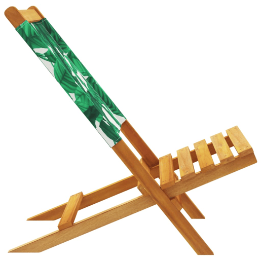 Cadeiras de jardim - Cadeiras de exterior dobráveis 4 pcs tecidomadeira maciça verde