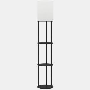 HOMCOM Candeeiro de Pé com Prateleiras Candeeiro com 3 Temperaturas de Cor Controlo Remoto Casquilho E27 para Sala de Estar Quarto Escritório Ø29x158 cm Preto
