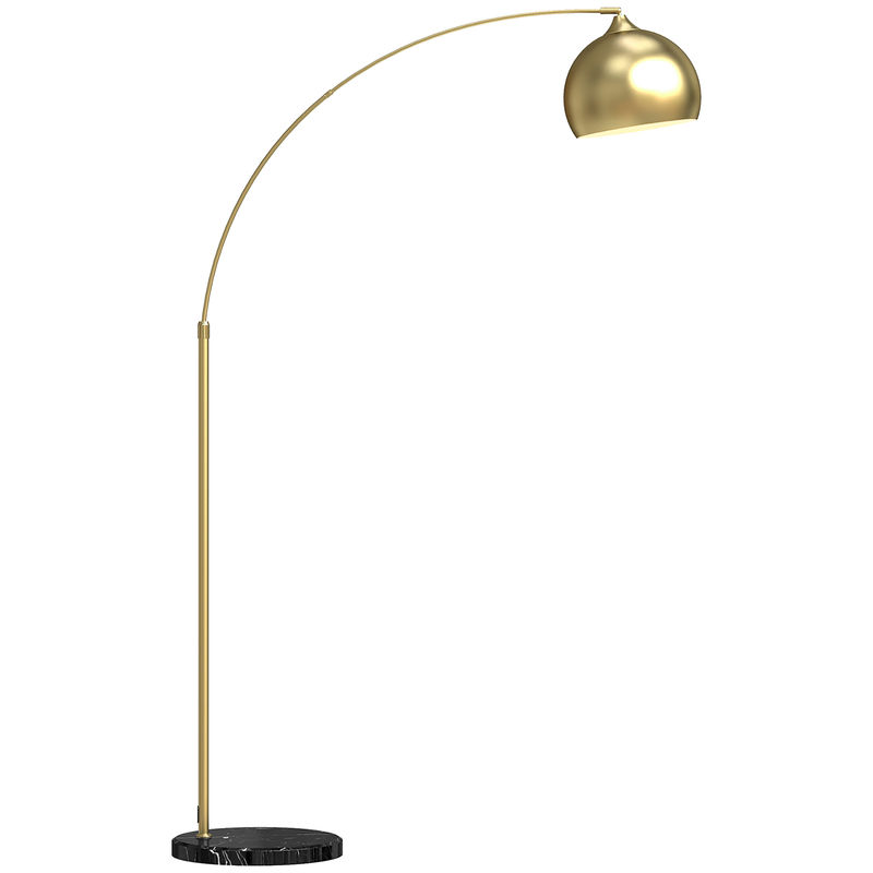 Lámpara de Pie Metal, Mármol HOMCOM, hogar - iluminación