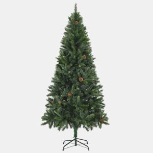 Árvore de Natal - Pinheiro de Natal artificial com pinhas 180 cm verde