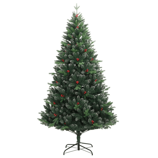 Árvore de Natal - Pinheiro de Natal artificial articulada c bagas vermelhas 240 cm
