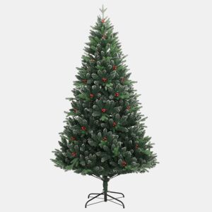Árvore de Natal - Pinheiro de Natal artificial articulada c bagas vermelhas 240 cm
