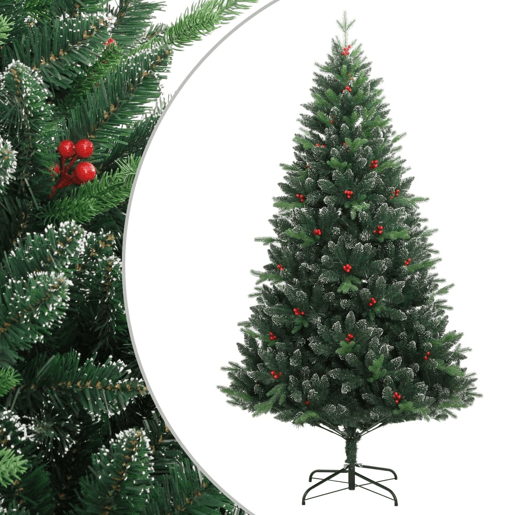 Árvore de Natal - Pinheiro de Natal artificial articulada c bagas vermelhas 240 cm