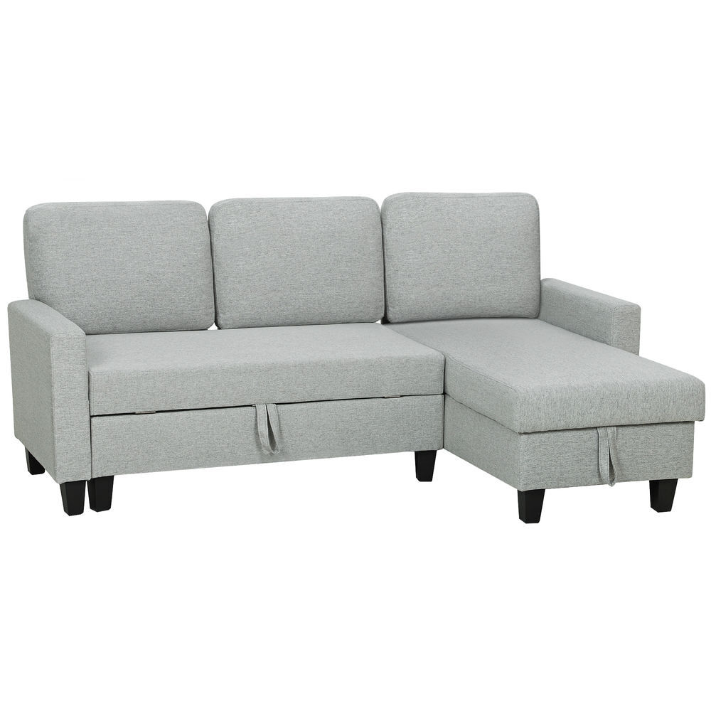 Sofá Cama Lino Sintético, Espuma HOMCOM, hogar - sofás y butacas