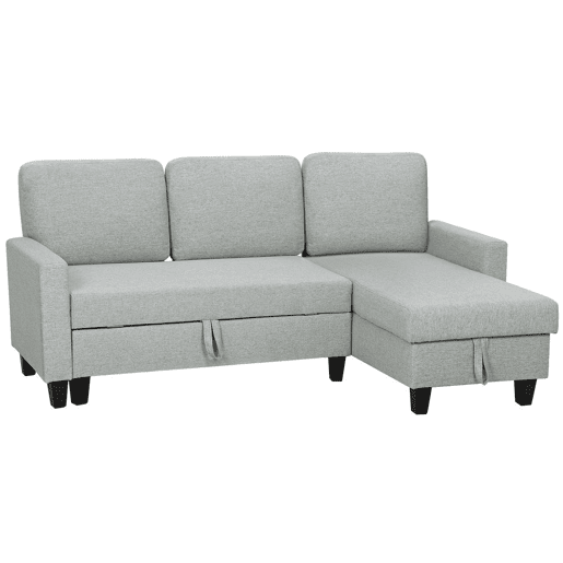 HOMCOM Sofá-Cama Chaise Longue de 3 Lugares Chaise Longue Reversível Ambos Lados com Armazenamento Sofá-Cama de Canto com Capas de Almofadas Removíveis Estofado em Linho para Sala de Estar 197x129x85 cm Cinza HOMCOM Sofá-Cama Chaise Longue de 3 Lugares Chaise Longue Reversível Ambos Lados com Armazenamento Sofá-Cama de Canto com Capas de Almofadas Removíveis Estofado em Linho para Sala de Estar 197x129x85 cm Cinza