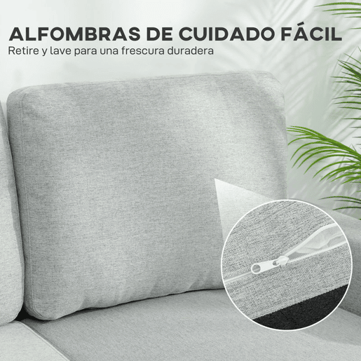 HOMCOM Sofá-Cama Chaise Longue de 3 Lugares Chaise Longue Reversível Ambos Lados com Armazenamento Sofá-Cama de Canto com Capas de Almofadas Removíveis Estofado em Linho para Sala de Estar 197x129x85 cm Cinza HOMCOM Sofá-Cama Chaise Longue de 3 Lugares Chaise Longue Reversível Ambos Lados com Armazenamento Sofá-Cama de Canto com Capas de Almofadas Removíveis Estofado em Linho para Sala de Estar 197x129x85 cm Cinza