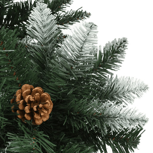 Árvore de Natal - Pinheiro de Natal artificial com pinhas e brilho branco 210 cm