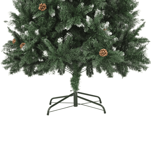 Árvore de Natal - Pinheiro de Natal artificial com pinhas e brilho branco 210 cm