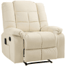 HOMCOM Poltrona de Massagem Poltrona Relax Reclinável com 8 Pontos de Massagem Controlo Remoto Estofada em PU Apoio para Pés Bolso Lateral Poltrona para Sala de Estar Quarto 94x99x99 cm Creme