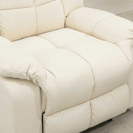 HOMCOM Poltrona de Massagem Poltrona Relax Reclinável com 8 Pontos de Massagem Controlo Remoto Estofada em PU Apoio para Pés Bolso Lateral Poltrona para Sala de Estar Quarto 94x99x99 cm Creme HOMCOM Poltrona de Massagem Poltrona Relax Reclinável com 8 Pontos de Massagem Controlo Remoto Estofada em PU Apoio para Pés Bolso Lateral Poltrona para Sala de Estar Quarto 94x99x99 cm Creme