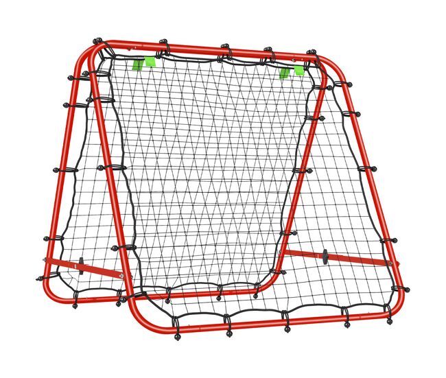 Homcom red de rebote plegable de doble cara, reboteador de fútbol ángulo ajustable de 5 niveles, con tubo de acero, fácil de instalar, entrenamiento