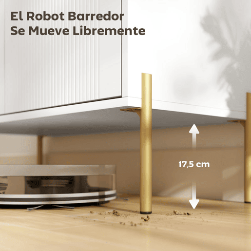 HOMCOM Aparador Moderno de 2 Portas Aparador de Sala com Prateleiras Ajustáveis Bancada com Efeito Mármore Pernas de Aço para Cozinha Entrada Quarto 80x39,1x76 cm Branco