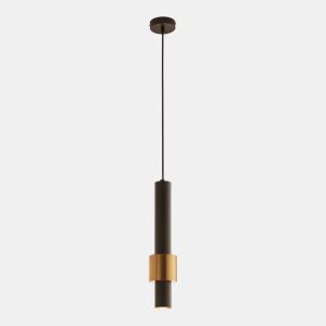 Candeeiro suspenso Lulled com Abajur CilÃndrico Duplo GU10 200x10x10cm - Preto Ouro lux.pro