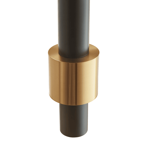 Candeeiro suspenso Lulled com Abajur Cilíndrico Duplo GU10 200x10x10cm - Preto  Ouro lux.pro