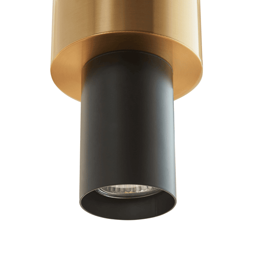 Candeeiro suspenso Lulled com Abajur Cilíndrico Duplo GU10 200x10x10cm - Preto  Ouro lux.pro